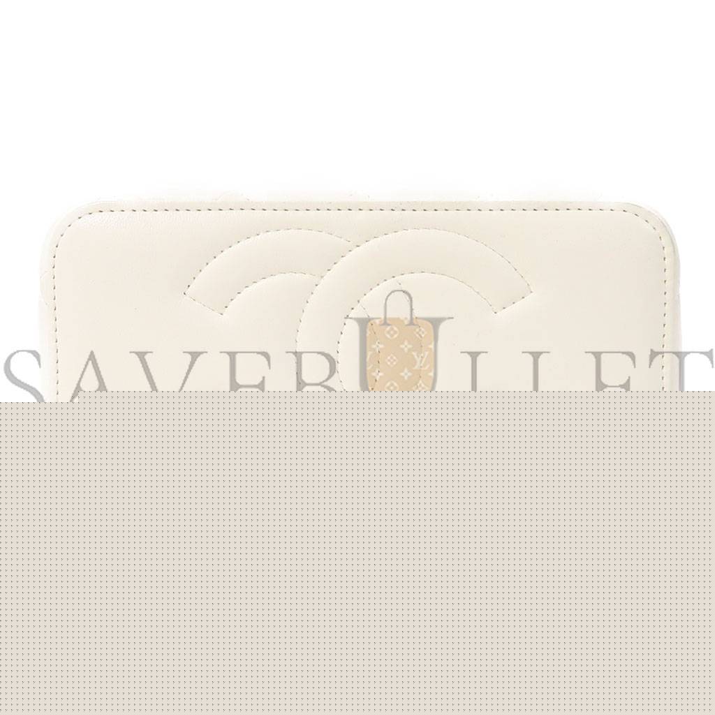 Ch*el quilted cc ghw dressing case chain shoulder bag lambskin leather white ap2303 (17*9*8cm)
